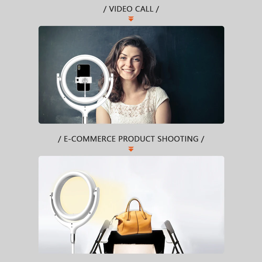 

12in USB Interface Dimmable LED video Selfie Round ring studio Light Phone Photography Video Makeup Lamp With Phone Clip photo