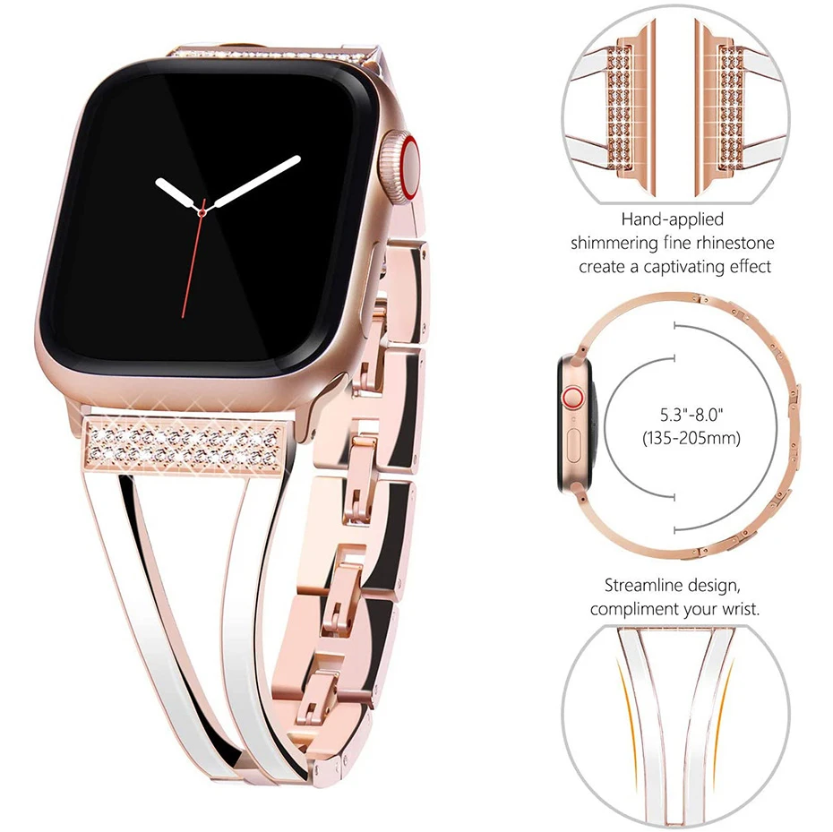 Тонкий стальной браслет ремешок для наручных часов apple watch band 44 мм Iwatch series 5 4 3 2