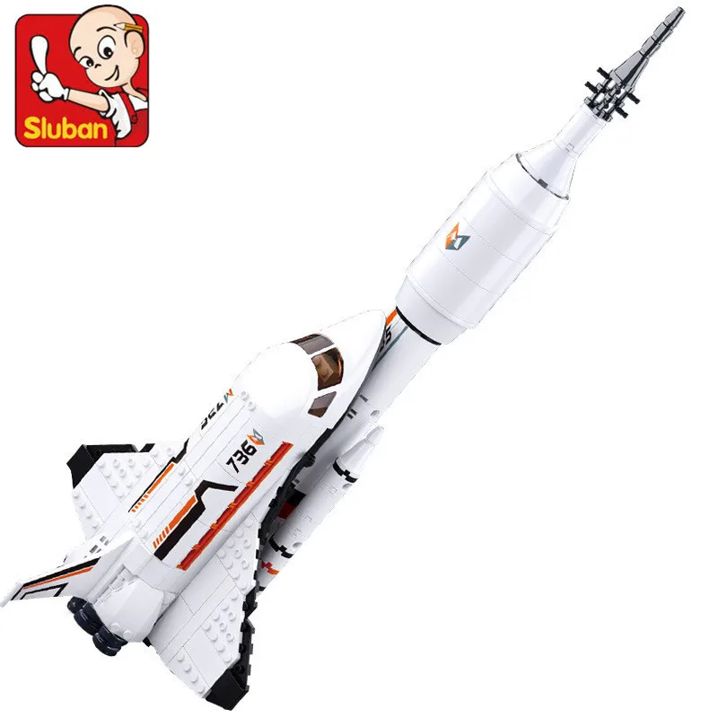 

Space Ship Shuttle Rocket Spaceship Station Astronaut Model Bricks Aerospace Creator Building Blocks Educational Toys for Kids
