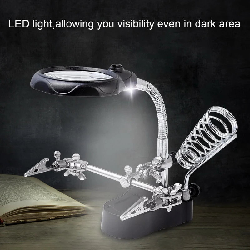 Паяльная станция Подставка с сварки Лупа зажим для стеклянных зажимов третьей