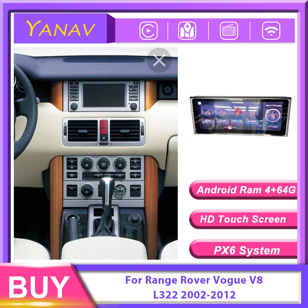 Автомагнитола на Android с GPS навигацией для Range Rover Vogue V8 L322 2002 2012 автомобильный