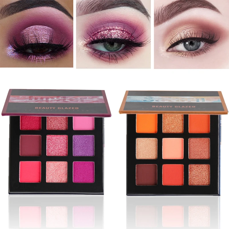 9 Colors Eyeshadow Makeup Pallete Glitter Shimmer Eyeshadows Palette Matte Powder Pigmented Eye Shadow Makeup Palette