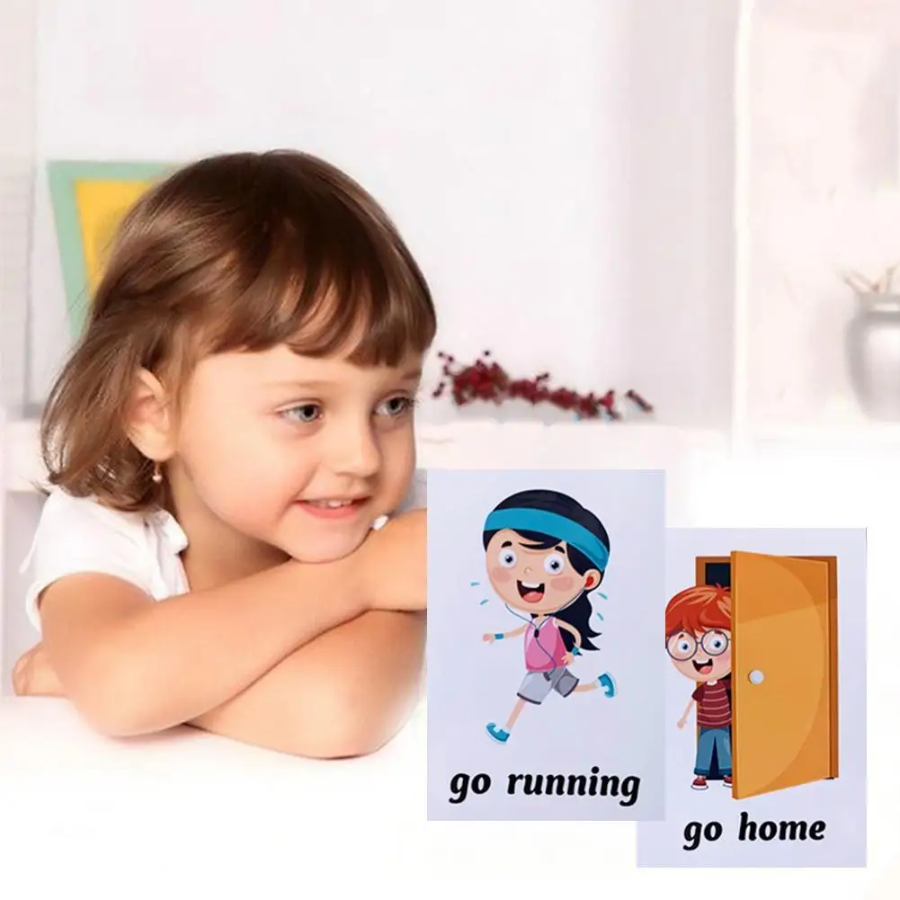 

34Pcs Baby Daily Behavior Life Card English Word Card FlashCard Montessori Learning Educational Toy For Kids Children Gift