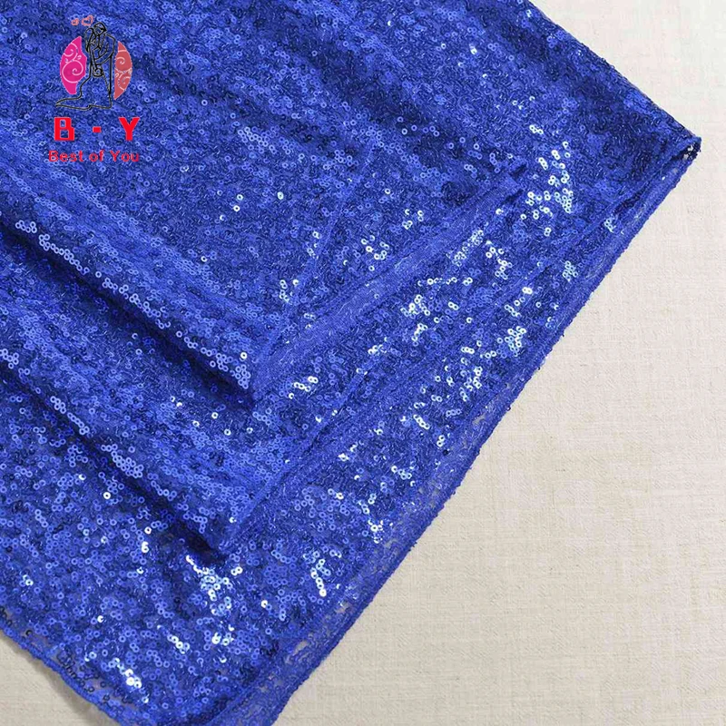 2 ярда ткань с вышивкой и блестками материал: ярко-синяя блестящая используемая