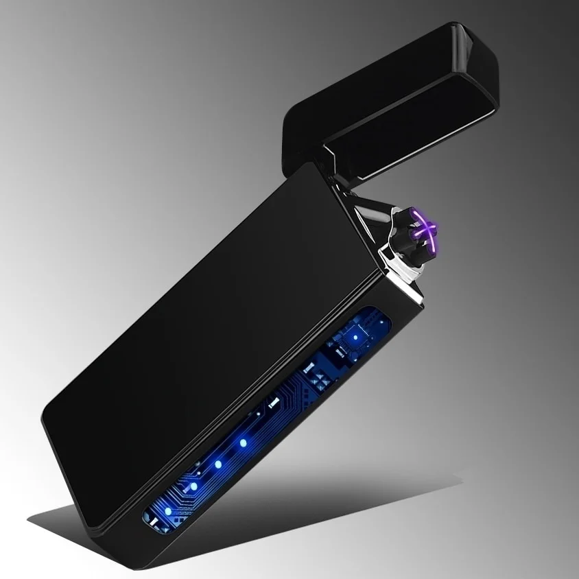 

Double Arc Induction Lighter Plasma Pulsed USB New Windproof Flameless Electric Lighters Electronic Cigar Cigarette Lighter