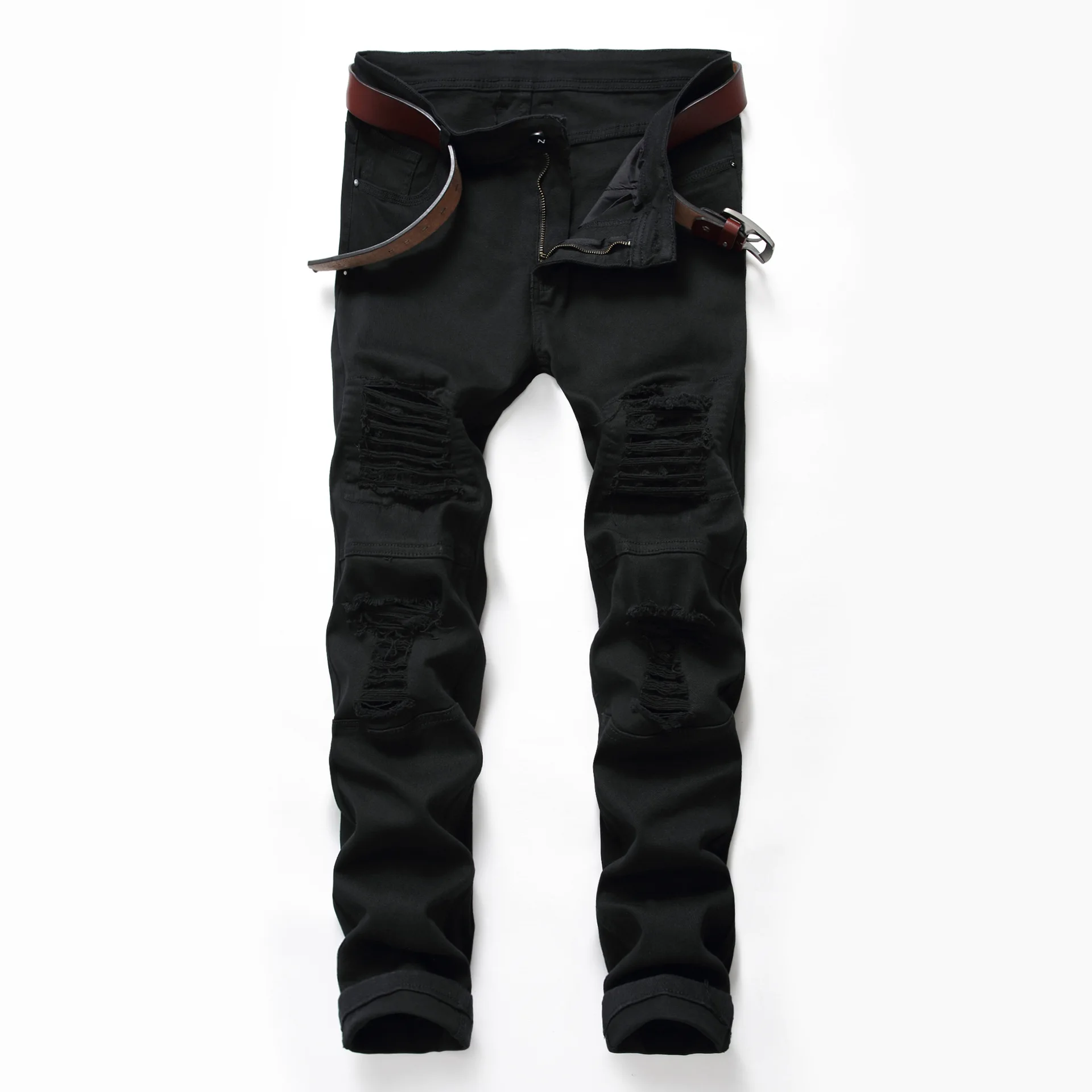 Мужские джинсы молодежная модная из джинсовой ткани Джинсовка облегающие