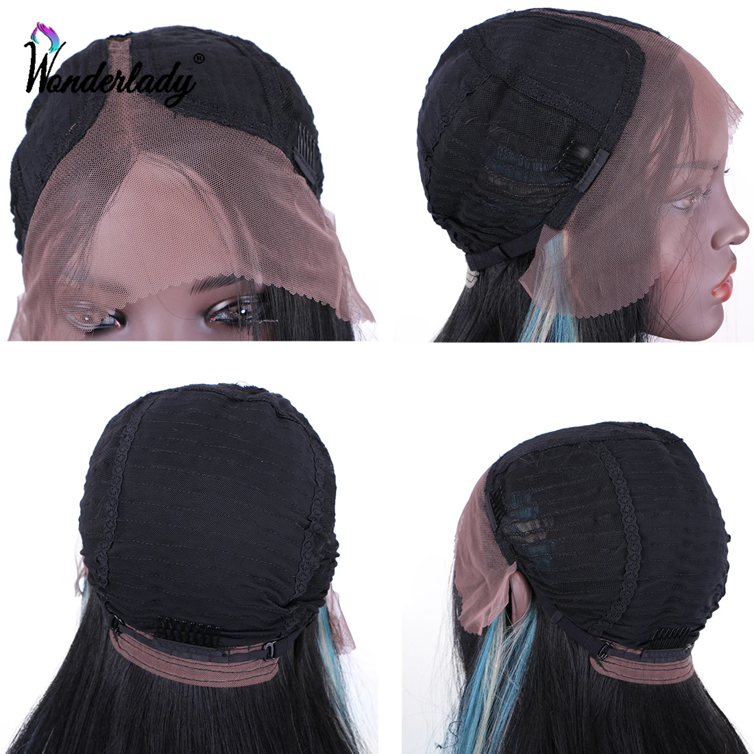 WonderLady синтетический парик с кружевом спереди Длинные прямые парики для черных