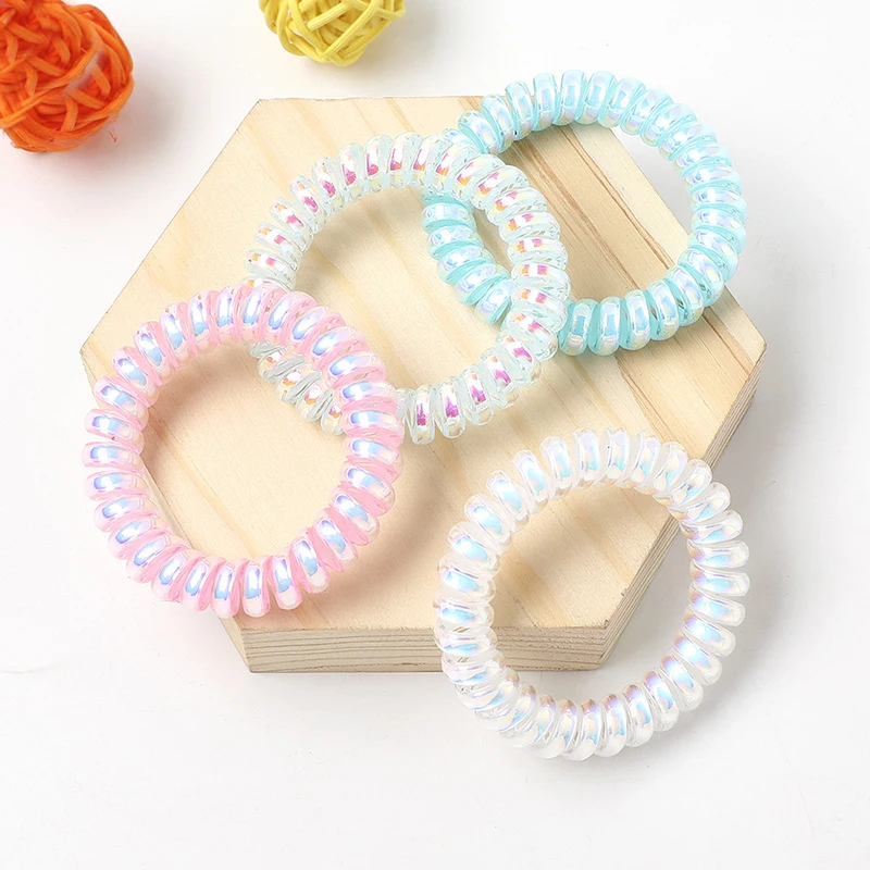 

NEW Shining Colorful Women's Scrunchies Telephone Wire Line Hair Rubber Bands Elastic Hairbands Rope for girls Hair Accessories