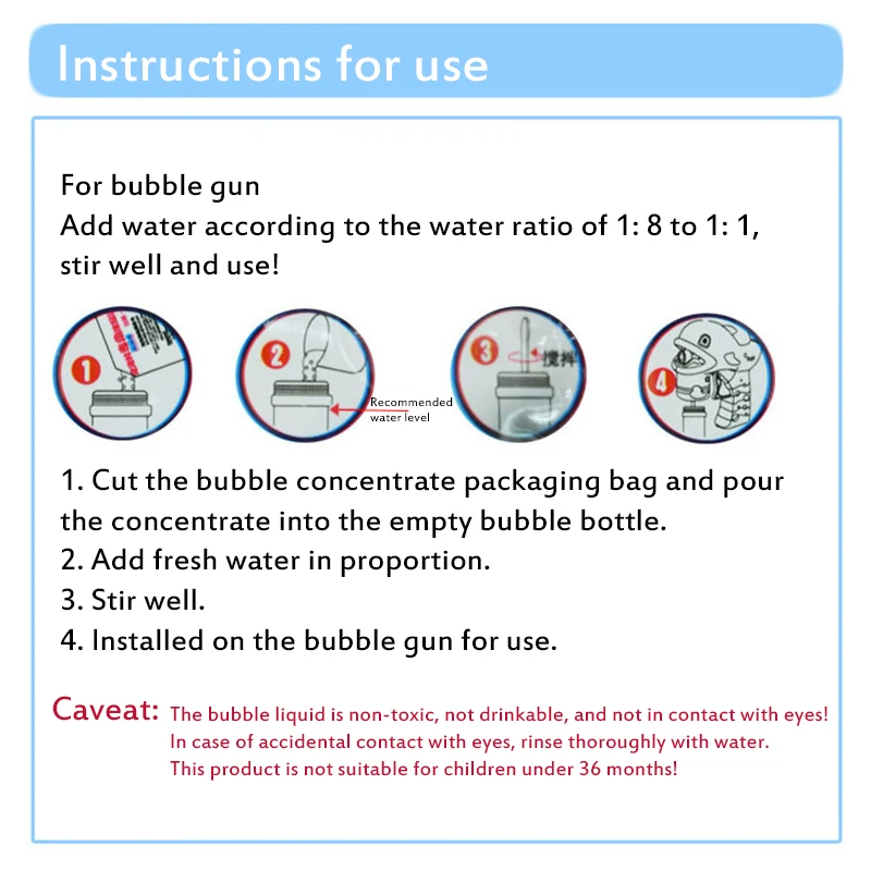 

1/2/5/10 Soap Water Bubble Blower Special Concentrate Bubble Water Bubble Concentrate Bubble Stick Toy Bubble Gun Accessories