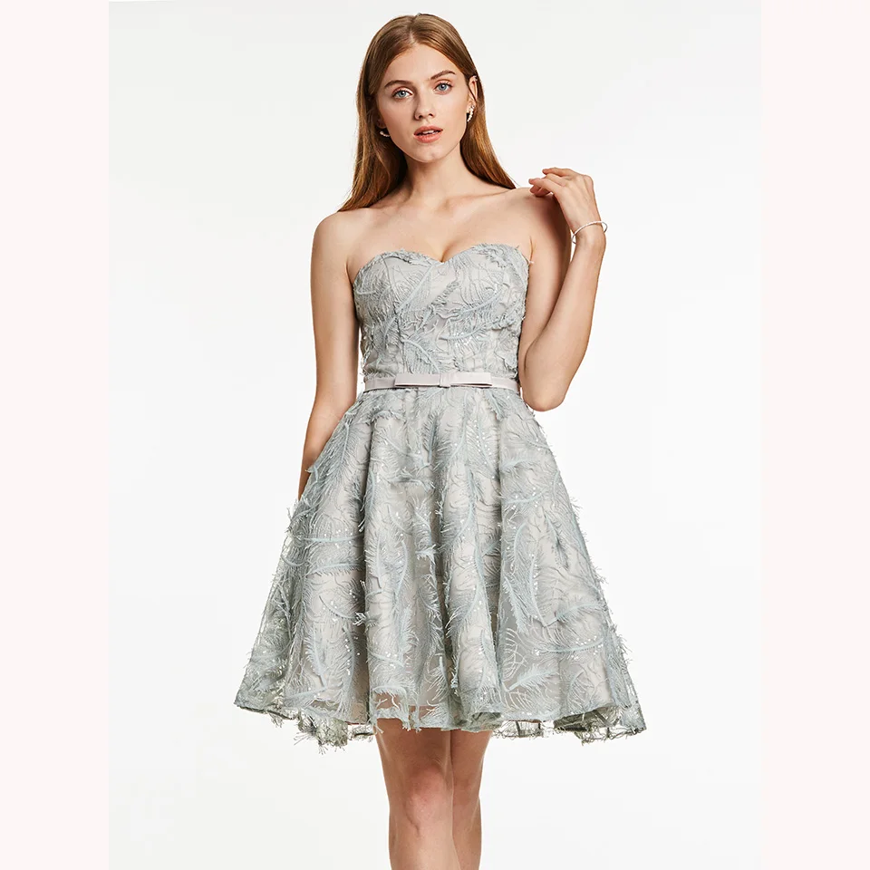 Dressv appliques cocktail dress dark navy scoop neck sleeveless knee length a line beading homecoming short cocktail dresses