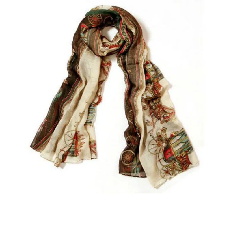 1 шт. Женский хлопковый длинный шарф с принтом| |