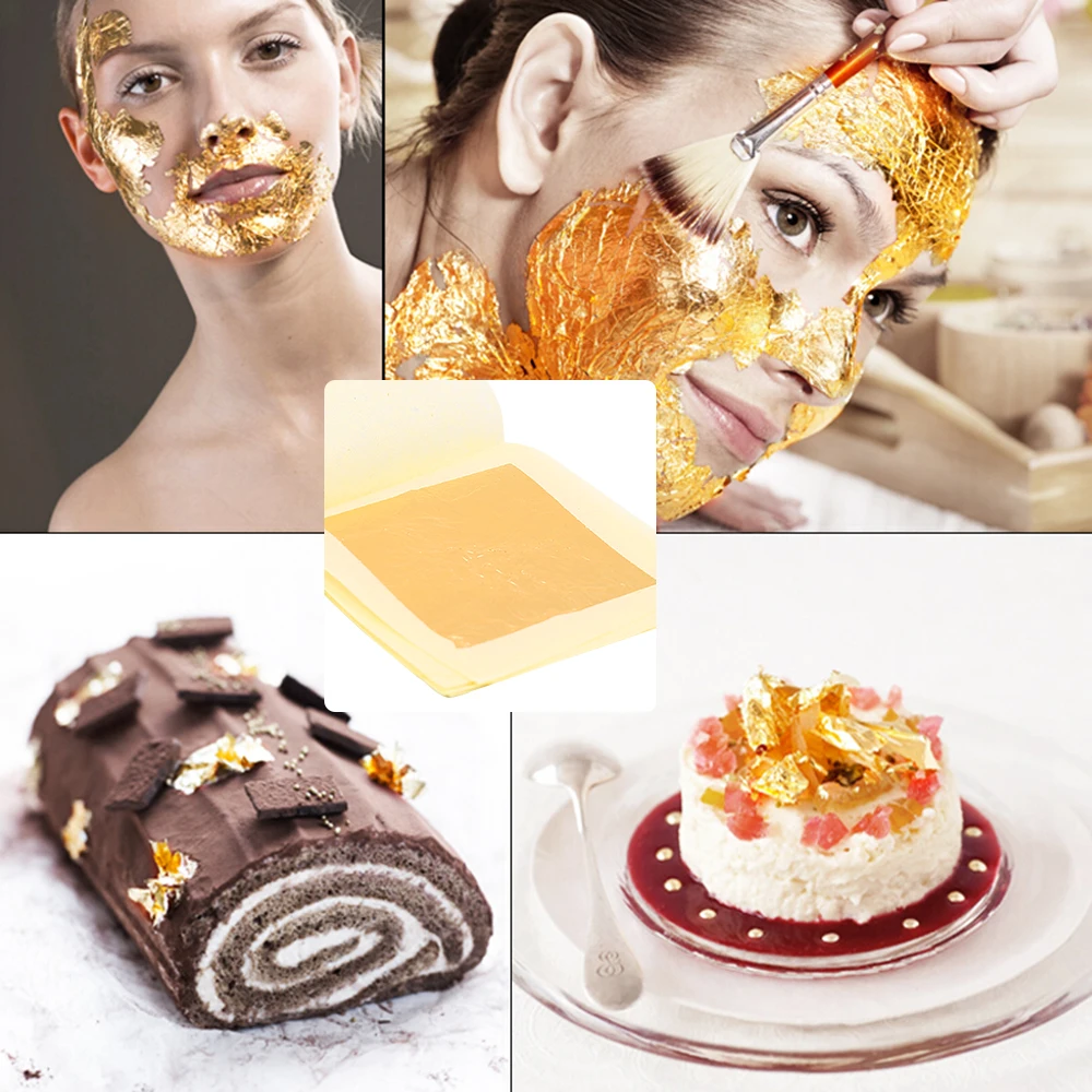 10 шт. листы из съедобной золотой фольги 24 к|Принадлежности для выпечки| |
