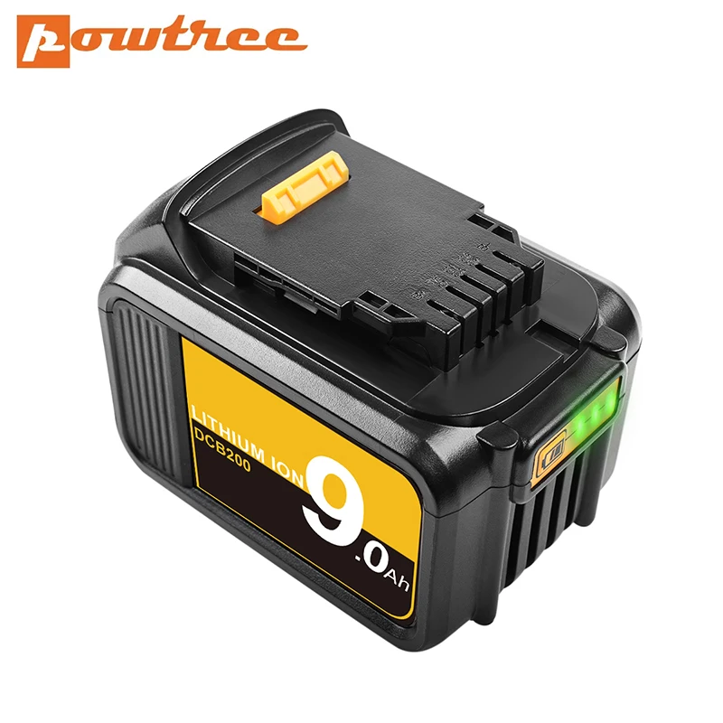 

Литий-ионный аккумулятор Powtree DCB200 18 в/20 в макс. 9000 мАч для электроинструментов DeWalt XR DCB184 DCB205 DCB203 DCB201