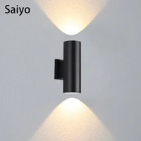 saiyo ip65 led wall lamp outdoor waterproof garden lighting aluminum ac86 265 indoor bedroom living room stairs wall light