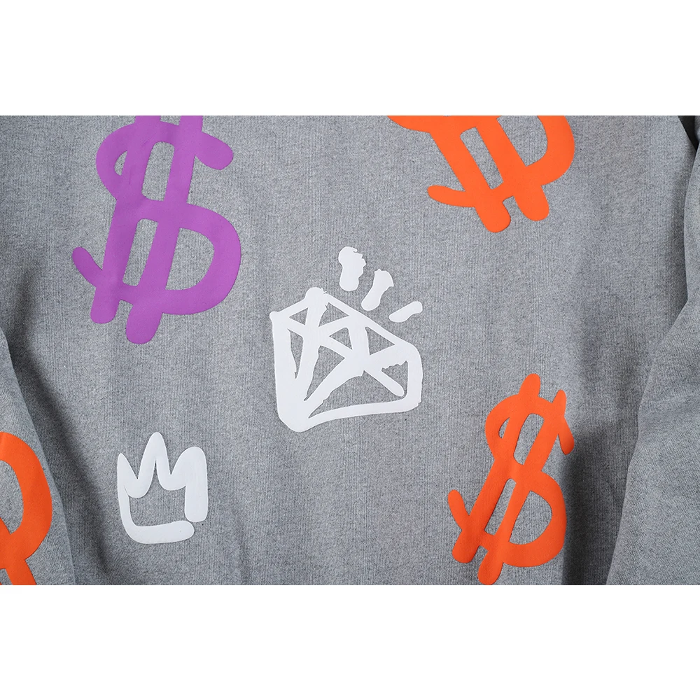 

Dark Icon Printed Oversized Men's Sweatshirt Pullover Streetwear Sweatshirts for Man Black Grey