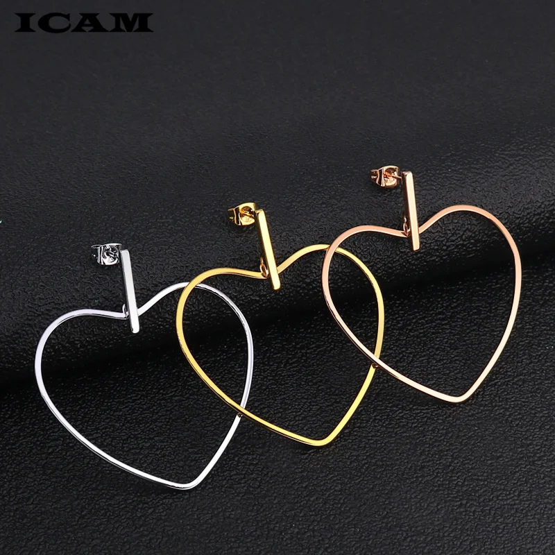 Серьги кольца женские золотистые в форме сердца 2019|Серьги-кольца| |