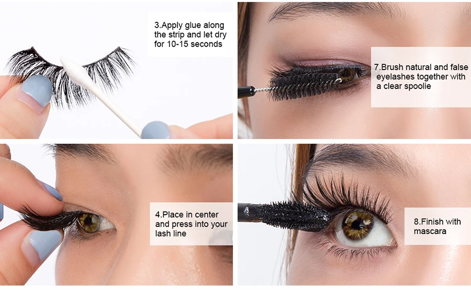 3D Mink Eyelashes Fluffy Natural False Eyelashes Without Damage Handmade False Eyelashes Reusable Eye Extension Makeup Tools