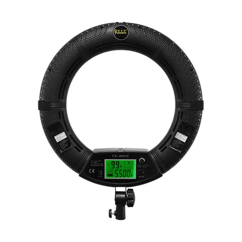 

Yidoblo FE-480II 5500K Dimmable Camera Photo/Studio/Phone/Video 18\" 96W 480 LED Ring Light LED Lamp+ 200cm tripod +Bag Kit