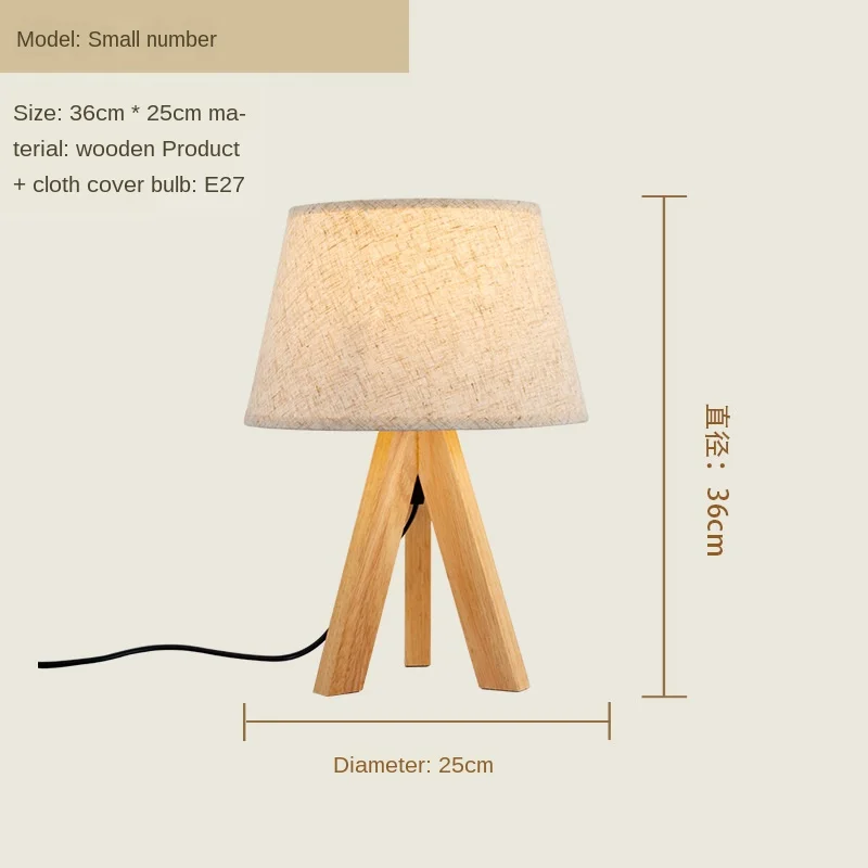 

Nordic Table Lamp Japanese Creative Log Bedroom Bedside Table Lamp Living Room Study Desk Solid Wood Table Lamp room decor