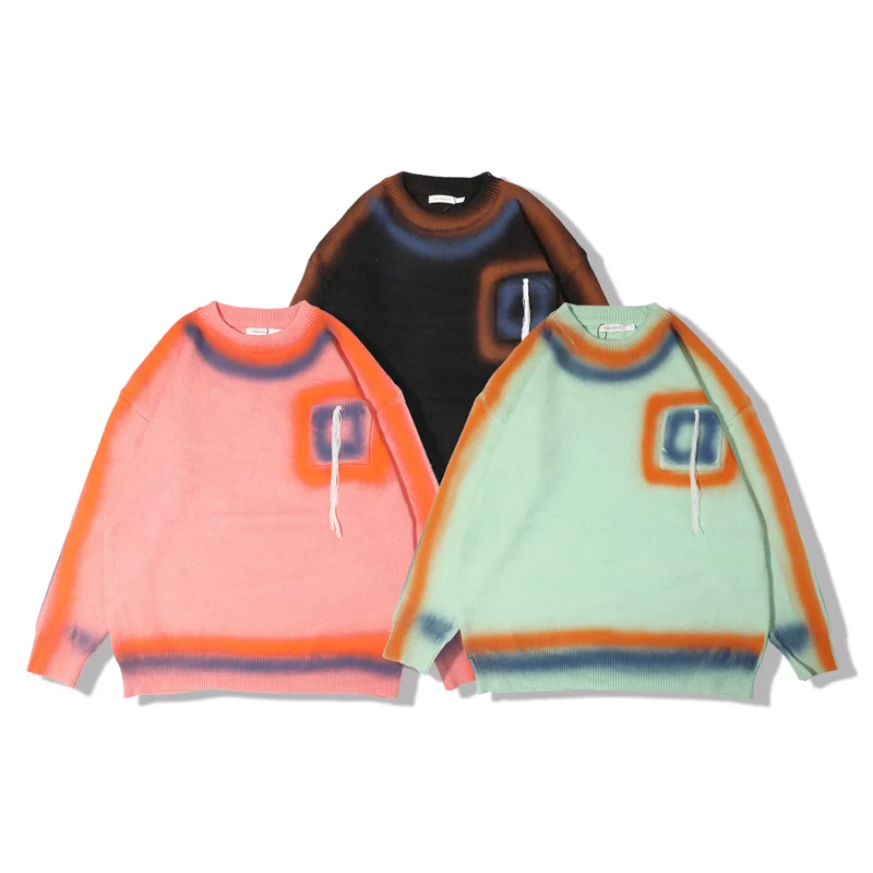 

Fashion Brand Sweaters Men's Pattern Sweater Mens Pullovers Lazy Hand Drawn Knitted Men Hip Hop Japanese Oversized Jumpers