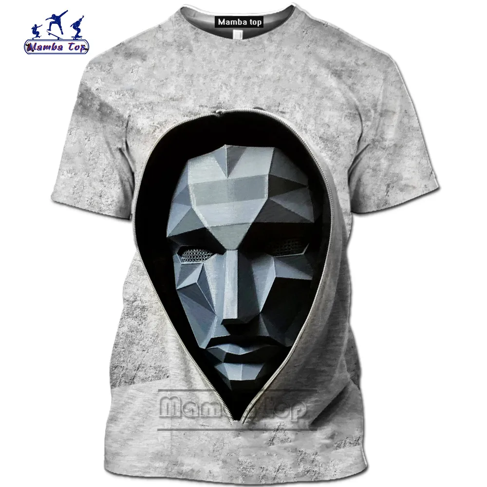 Мамба Топ кальмар игра костюм рубашка Мужчины 3D принт летняя Корейская Драма 456