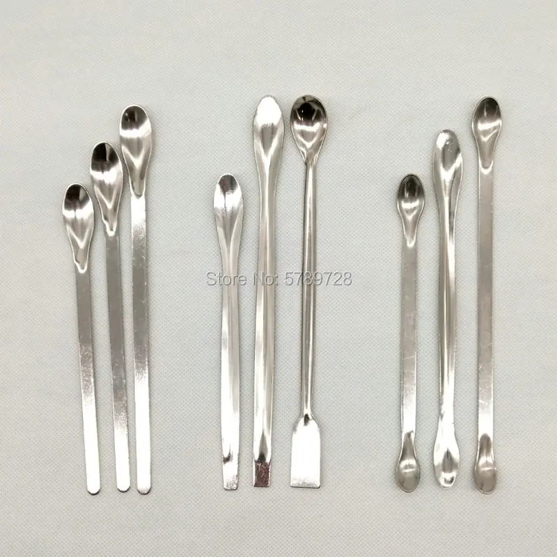 5pcs Lab Stainless steel medicine spoon,Single-end Double-end Shovel-spoon Sampling scoop 16/18/20/22/25/30cm