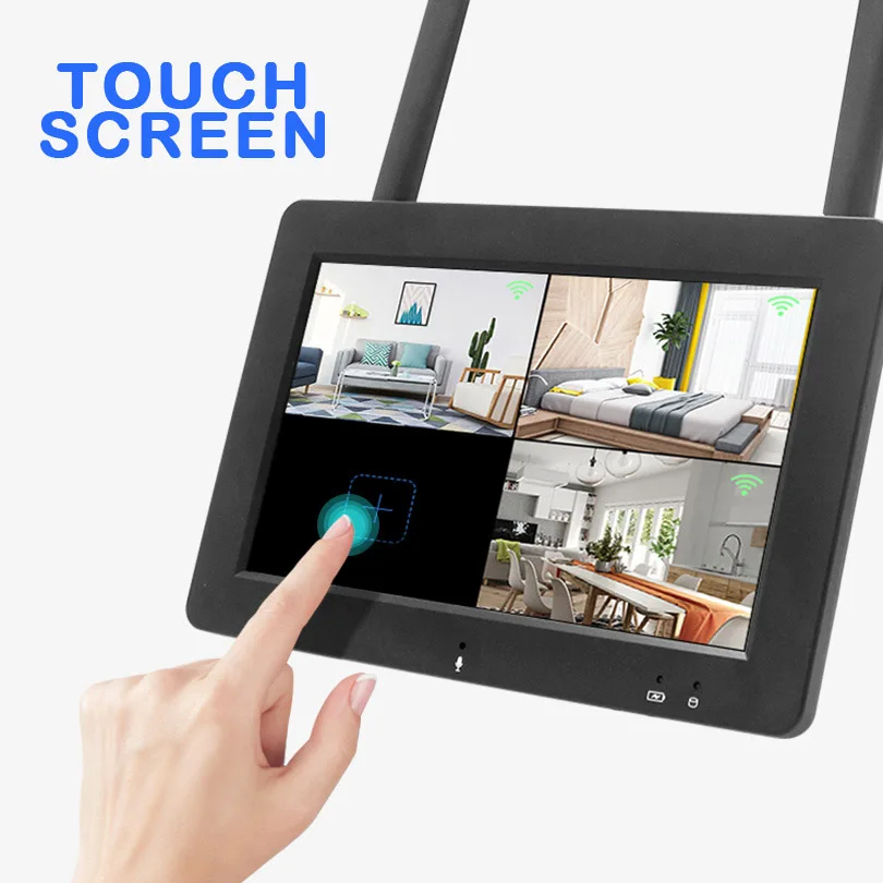 Беспроводная система видеонаблюдения Wetrans 4 канала 1080P Wi Fi NVR сенсорный экран