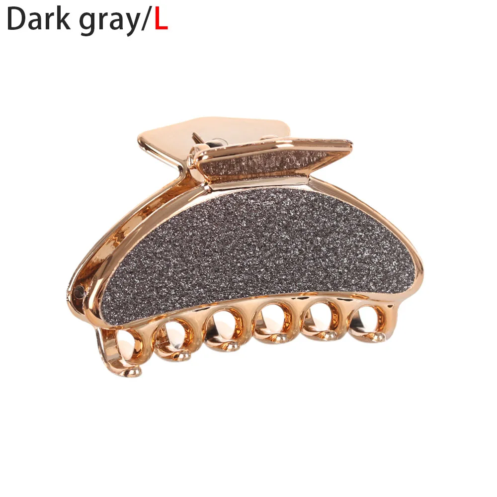 dark gray L Новинка, модные женские заколки для волос, акриловые шпильки для волос, одноцветные женские заколки для волос, крабы, Когти для волос, женские аксессуары для макияжа и мытья волос - Цвет: dark gray L