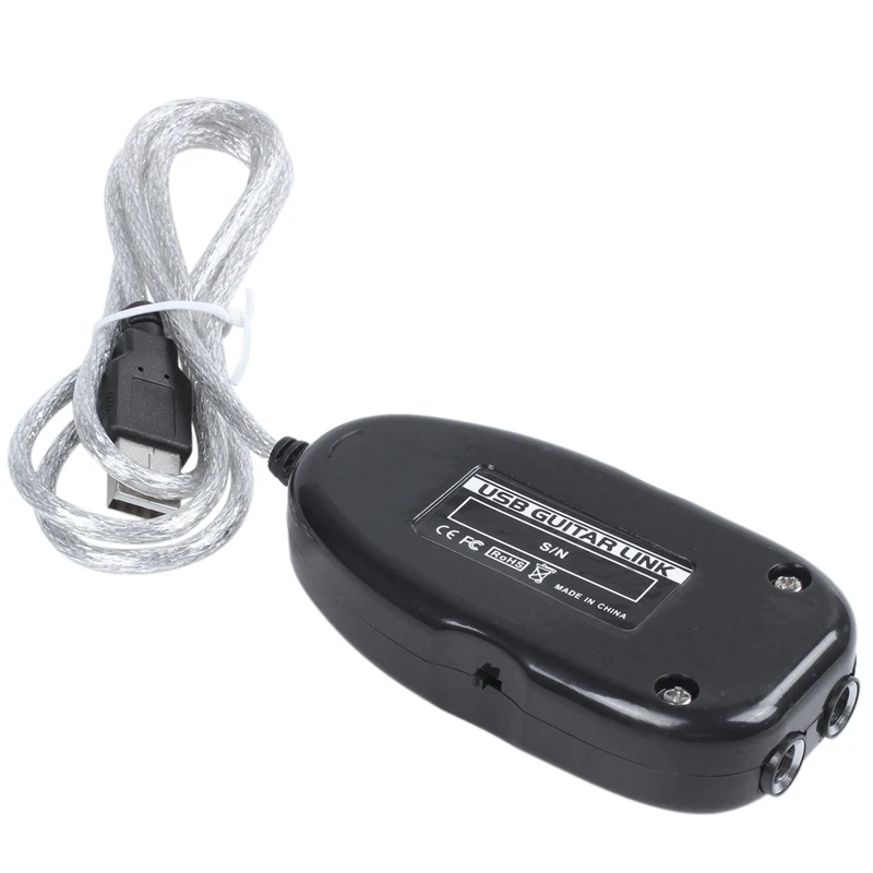 1 шт. переходник для гитары на USB-интерфейс и 3 5 мм аудио сплиттер штекер наушники +