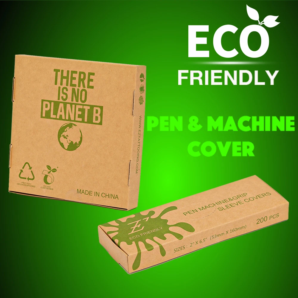 EZ-bolsas de Máquina ecológica EZ, máquina de bolígrafos respetuosa con el medio ambiente, cubiertas de mangas de agarre para máquina de tatuaje, reciclada, altamente biodegradable