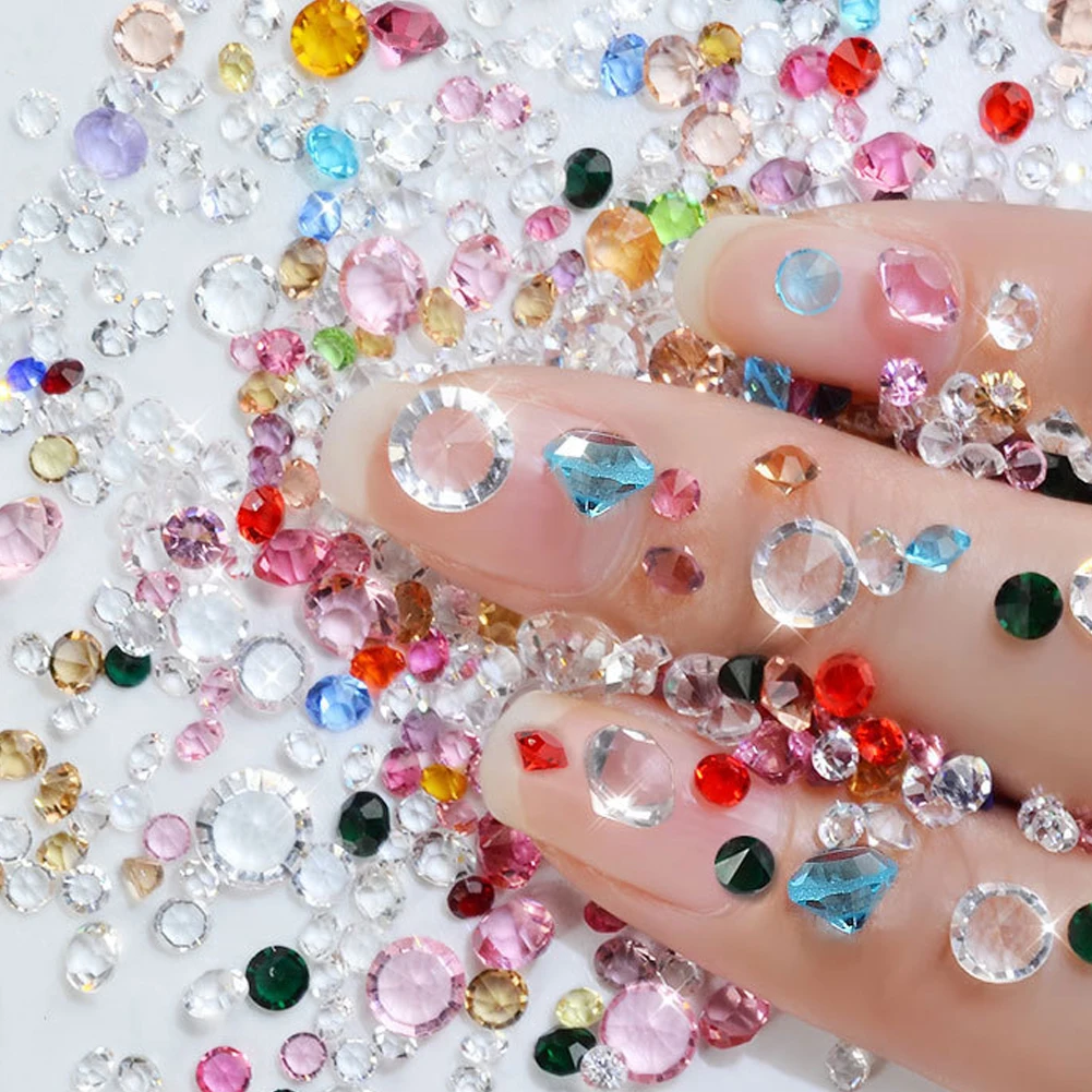 

10g Mini Mixed Acrylic Nail Art Tips Rhinestone Shinny Glass Crystal Manicure DIY Decoration