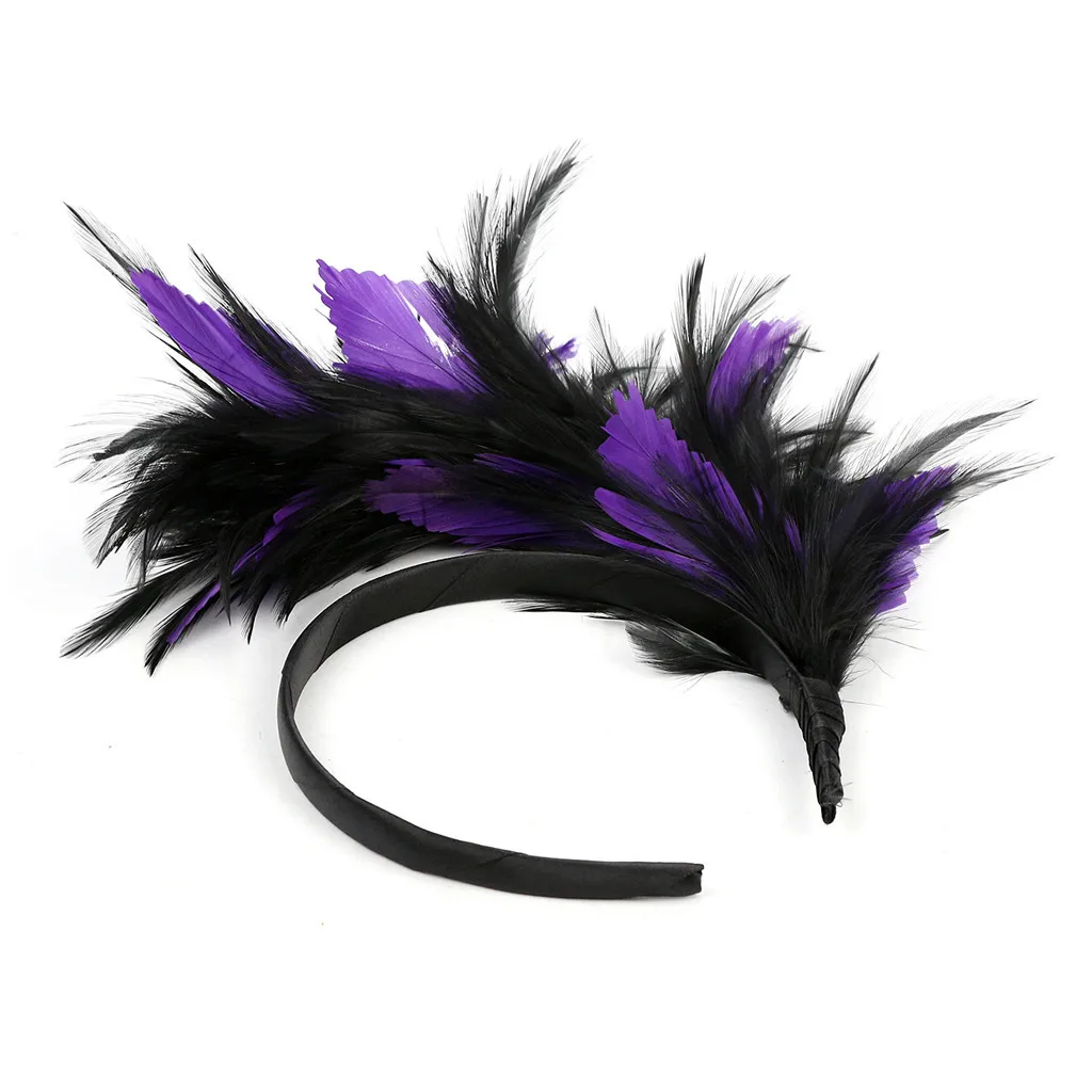 

Hair Accessories Vintage Colorful Headpiece Flapper Ostrich Feather Headband Dress Dancing Party Head Decor Hot Women Headpiece