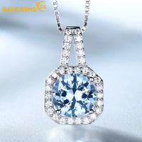 sace gems classic 925 sterling silver sky blue topaz stone gemstone birthstone pendant necklace jewelry gifts fine women jewelry