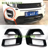 rollsrover pair of front bumper fog lamp molding cover for range rover evoque 2012 2015 gloss black car styling