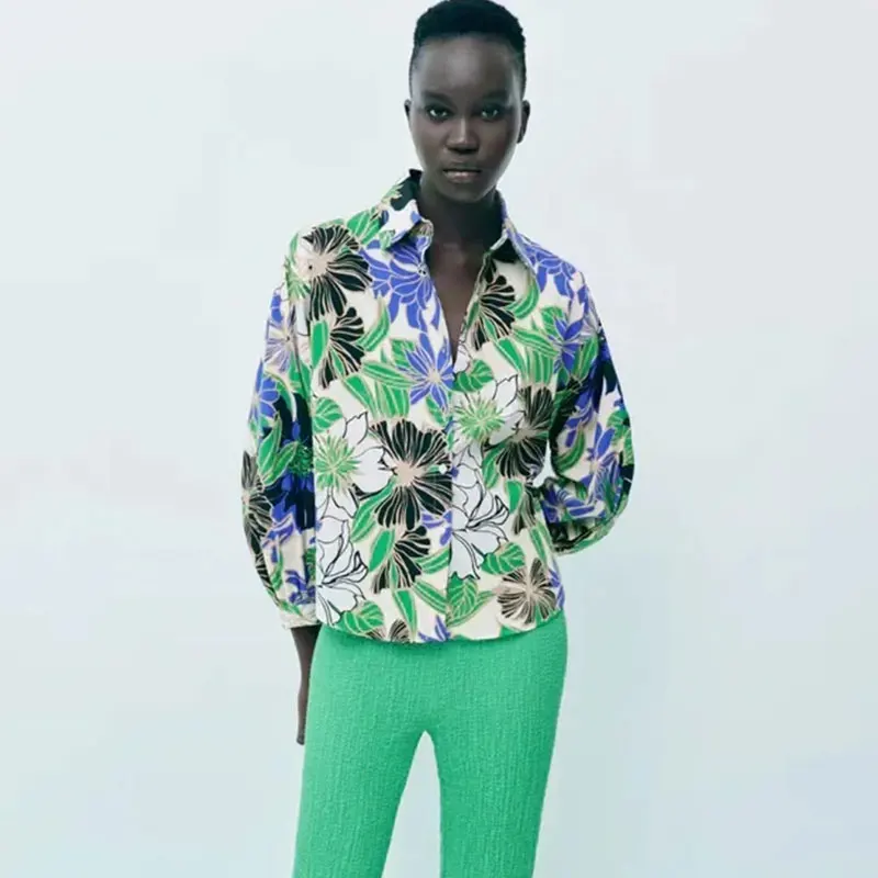 

Женская свободная Осенняя атласная блузка Nlzgmsj Za 2021, винтажные женские рубашки с длинным рукавом и пуговицами, шикарные топы 202108