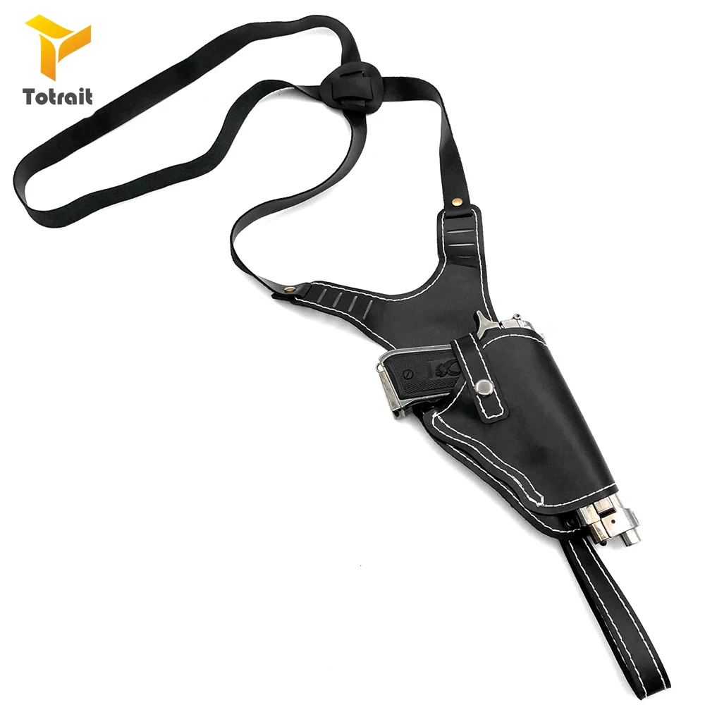 Тактическая Автоматическая сумка для пистолета из воловьей кожи вертикальная