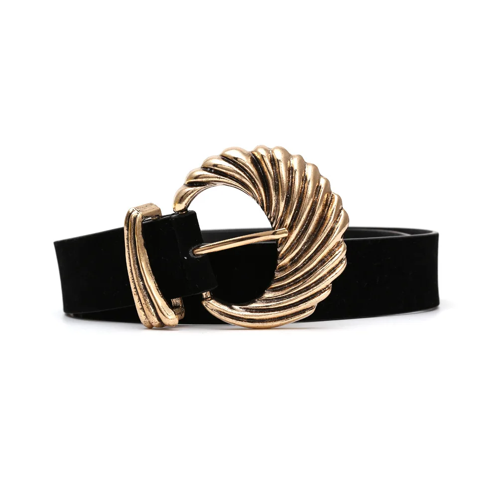 

New Fashion Belts with Three-dimensional Lines and Flower-shaped Alloy Belts Are Retro Velvet Belts Belts for Women 2021