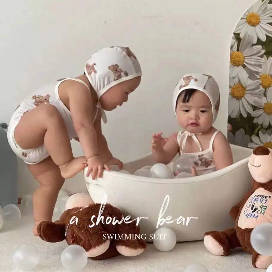 

Одежда для новорожденных, для малышей, без рукавов, хлопковый купальный костюм летний новый комплект одежды с рисунком по мотивам мультфиль...