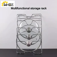 multifunctional kitchen pot lid storage rack suitable for kitchen cabinets with 5 compartments