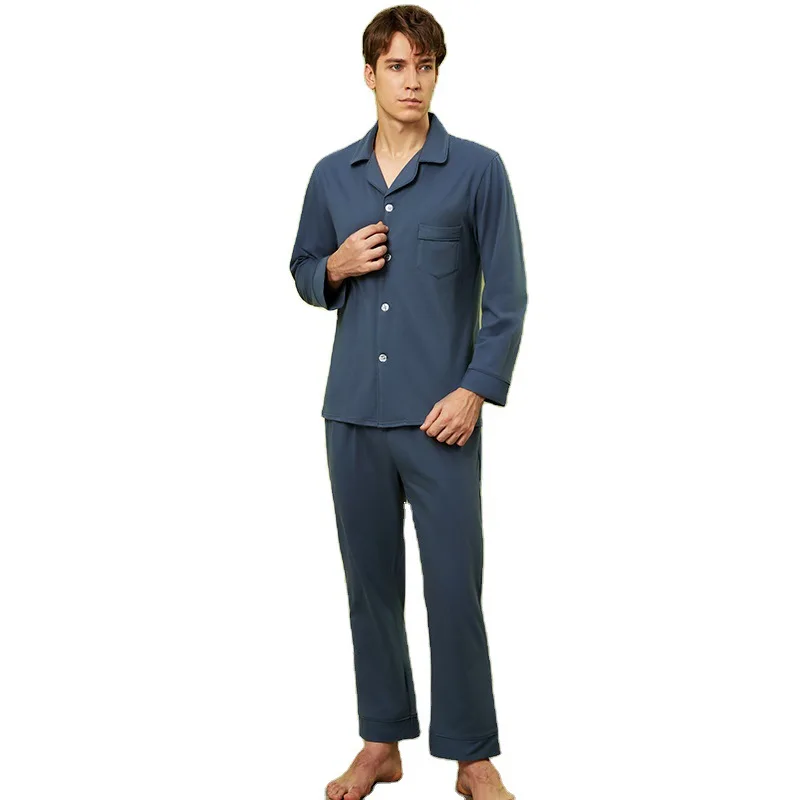 

2PCS Pajamas Suit Women Autumn Winter Cotton Long Sleeve Sleepwear Lovers Pijamas Set Men's Large Size Loose Lapel Home Clothes
