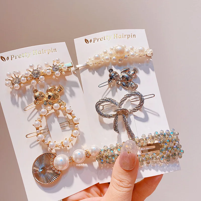 

Free shipping ins alloy acrylic bead women hairclips girl's cute bear hairpins snap clip lady's side clips hair accessories