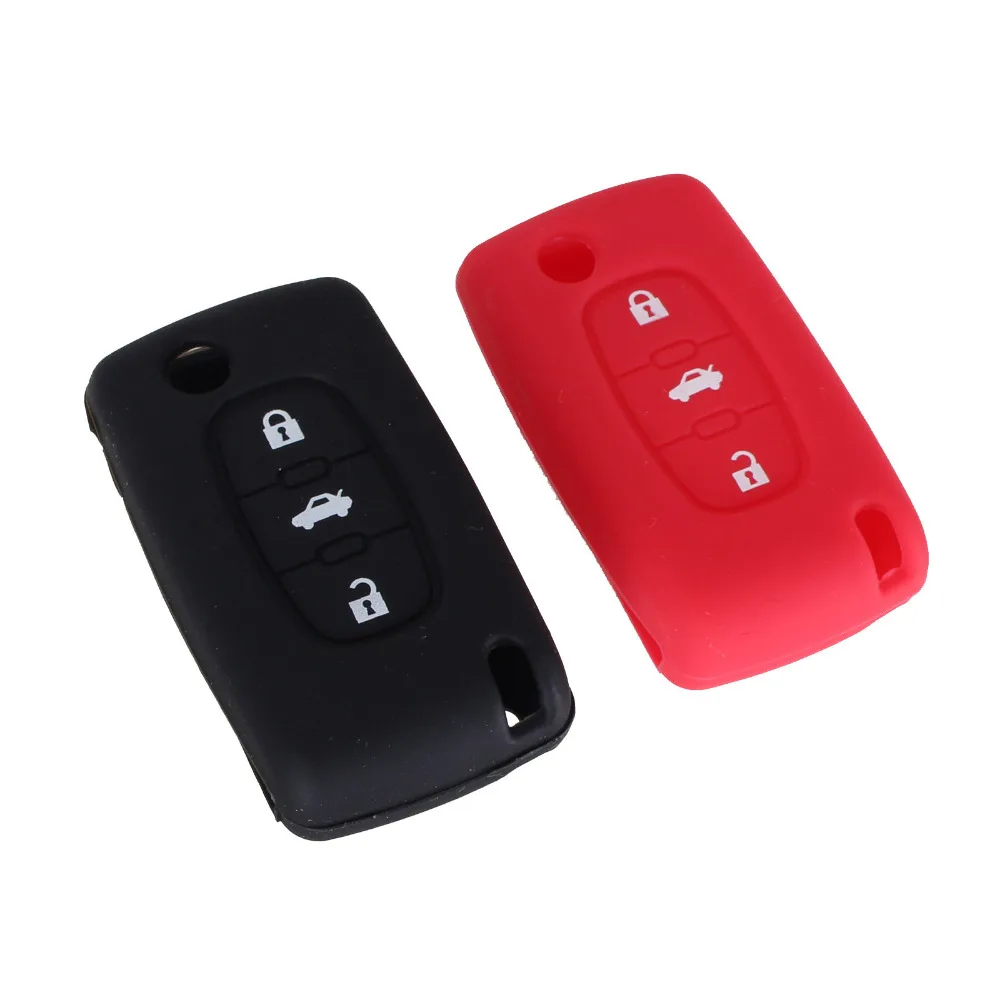 KEYYOU силиконовый чехол для дистанционного ключа с 3 кнопками PEUGEOT 307 308 407 607 |