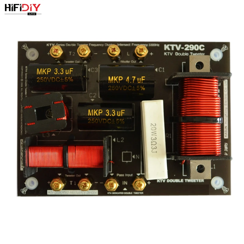 HIFIDIY KTV 290C 2 Way 3 динамик двойной ВЧ (твитер * + бас) блок HiFi колонки аудио кроссовер с
