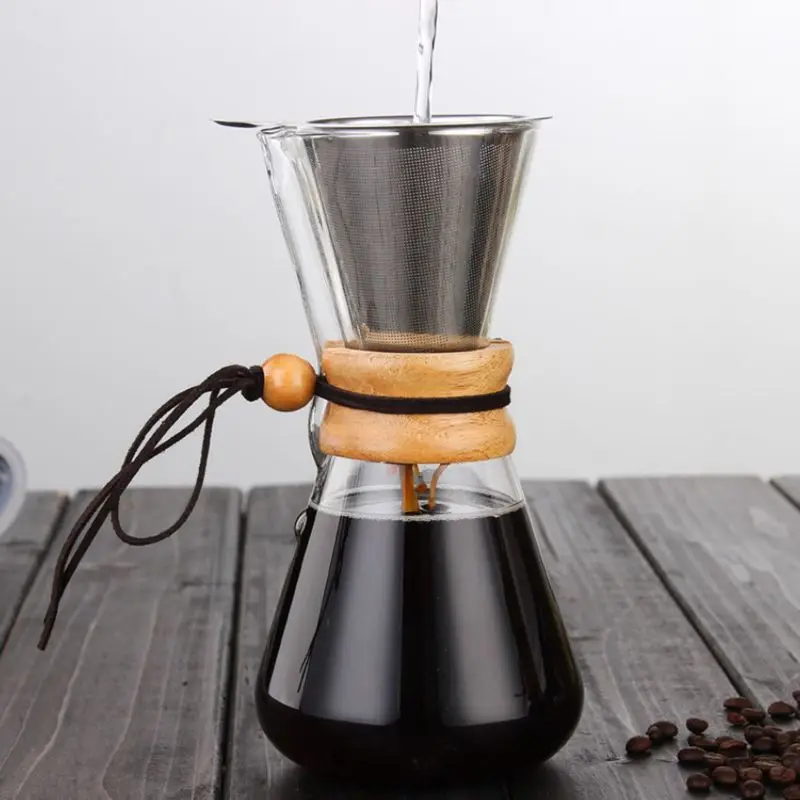 V60 классический стеклянный горшок бумажные фильтры 3 чашки/6 чашек 304 из