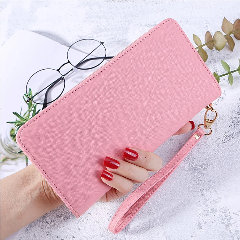 Женский кошелек женские кожаные кошельки Длинный на ремешке женский зажим