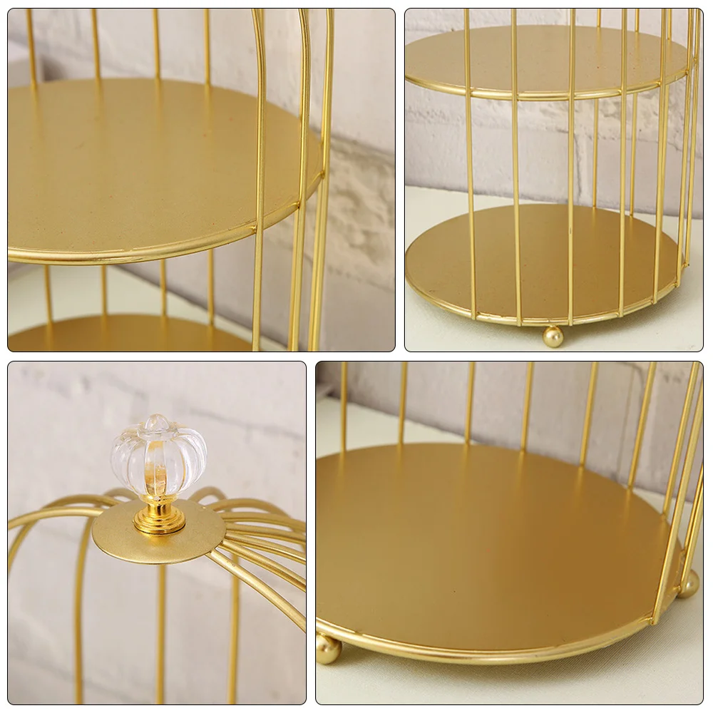 

1pc 2-layers Cosmetics Storage Rack Creative Desktop Cake Stand for Home