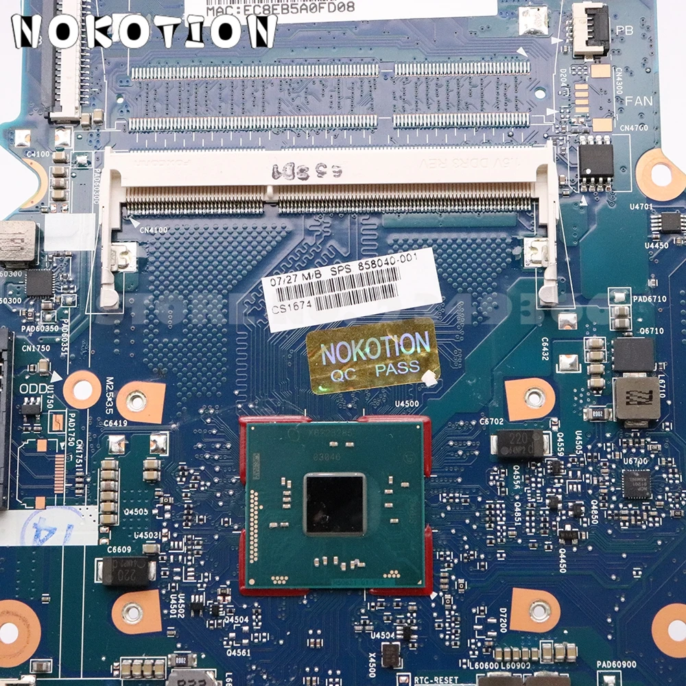 Материнская плата NOKOTION для ноутбука 14-AM 14-AM052NR N3060 CPU 858040-601 858040-001 858040-501 6050A2823301-MB-A01 |