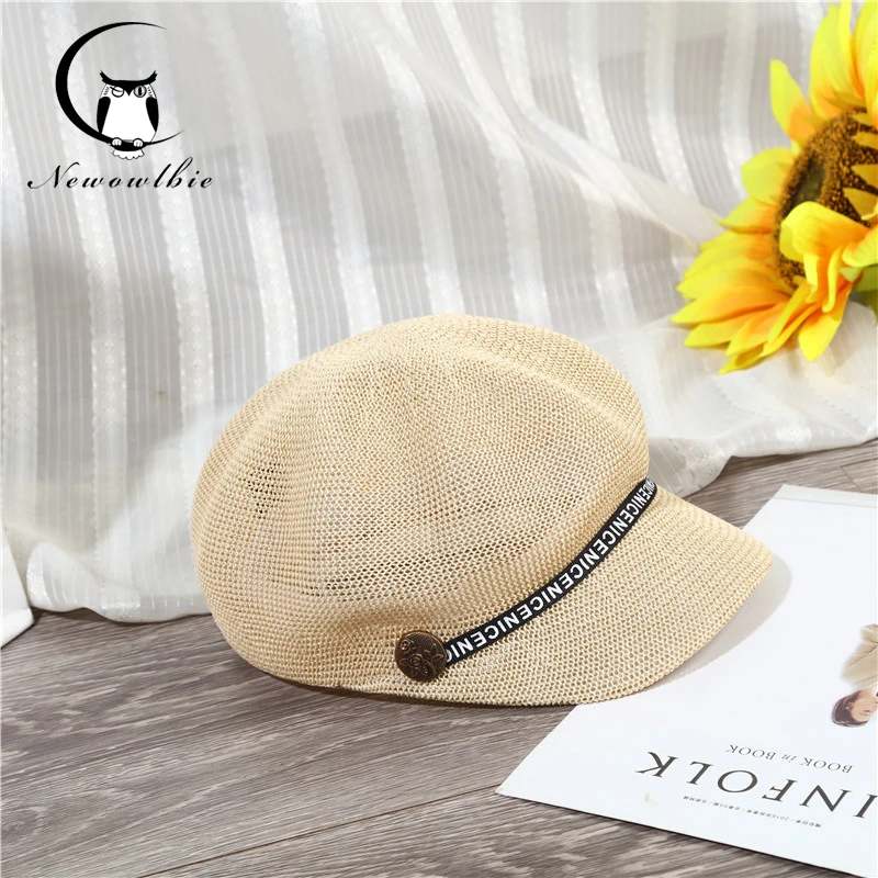 

Шляпа женская Соломенная, воздухопроницаемая Панама от солнца, восьмиугольный головной убор в стиле ретро, уличная бейсболка, больше цвето...