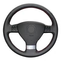 car steering wheel cover black genuine leather for volkswagen golf 5 mk5 vw passat b6 jetta 5 mk5 tiguan 2007 2011
