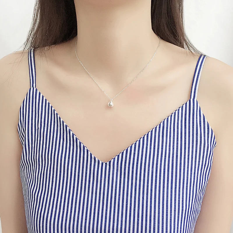 

New Fashion Sweet Pearl Shell Necklace Fan-shaped Pendant Clavicle Chain Can Be Opened Pearl Neckalces Wholesale